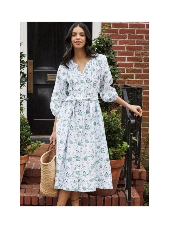 LAKE Dresses & Skirts - NWOT Lake  Meadow Vines Brunch Midi Dress with Tie Waist and Pockets XL
